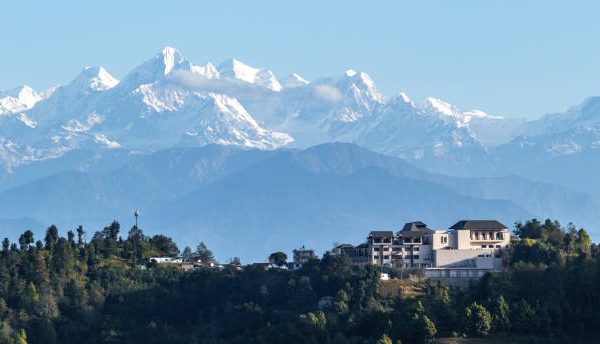 Himalaya Ranges with the White House surrounded the green environment.