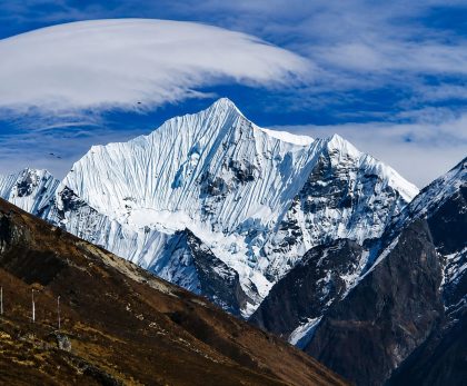 Snow-covered Himalayan peaks seen during Yala Peak Climbing Trek in Nepal